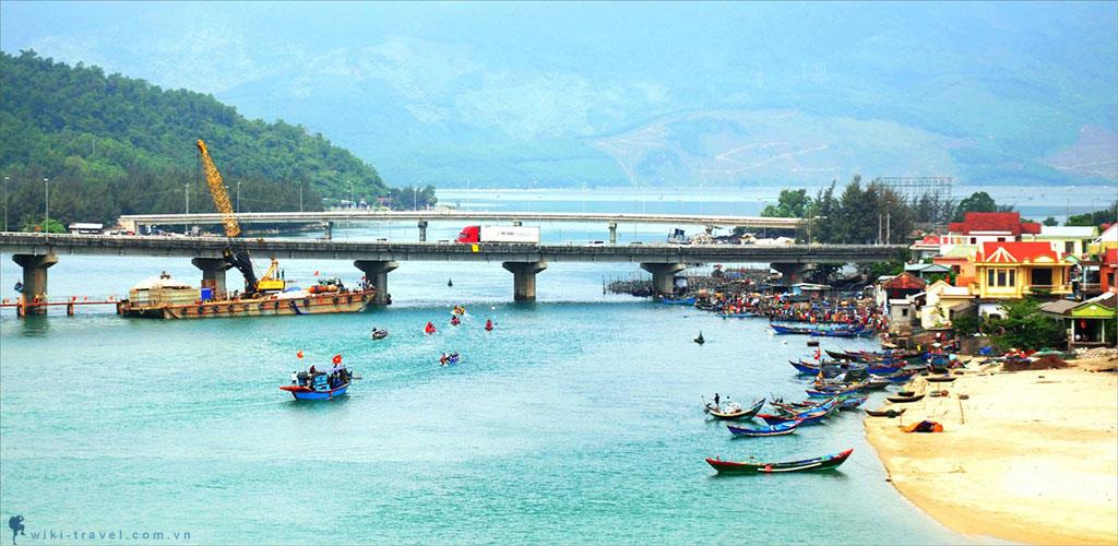 Panoramic view of Lang Co fishing village in Da Nang, Vietnam
