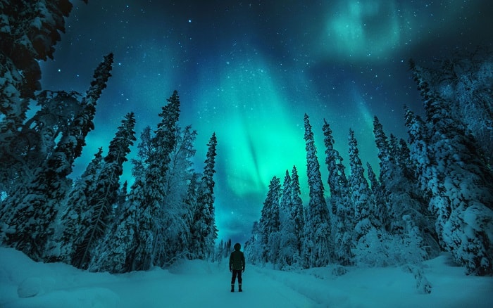 The Northern Lights frequently appear in Finland.